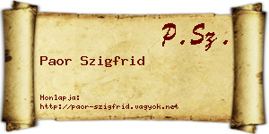 Paor Szigfrid névjegykártya
